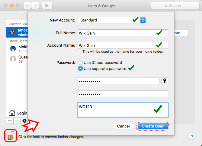 Create New Local User Account in Mac