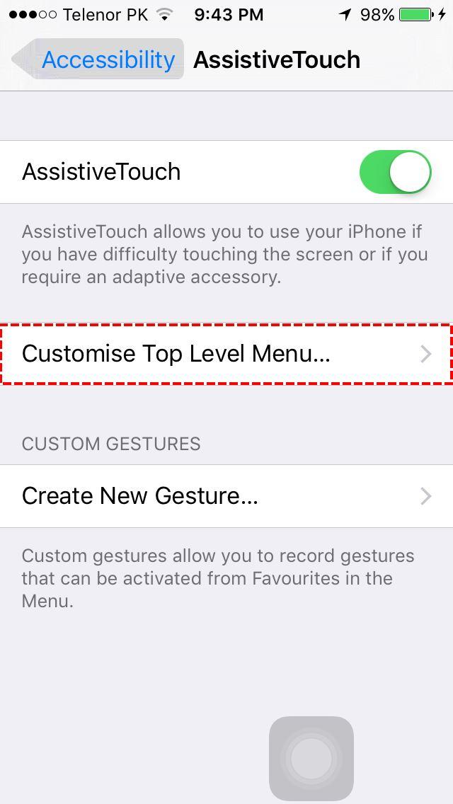 How to enable and Customise AssistiveTouch on iOS Device?
