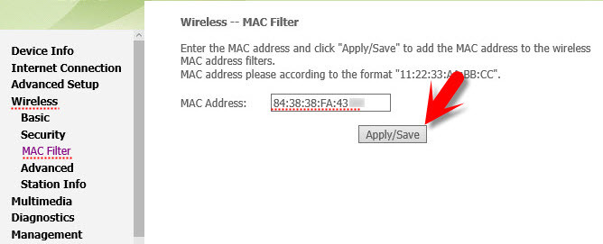 Mac Address Filtering