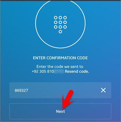 Enter Confirmation Code