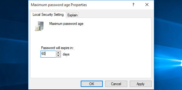 Maximum Password Age