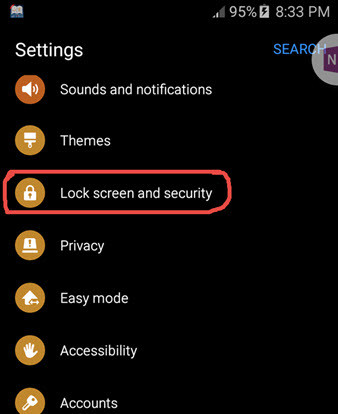 lock screen and security
