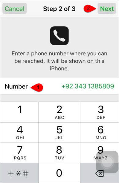 Enter a Phone Number