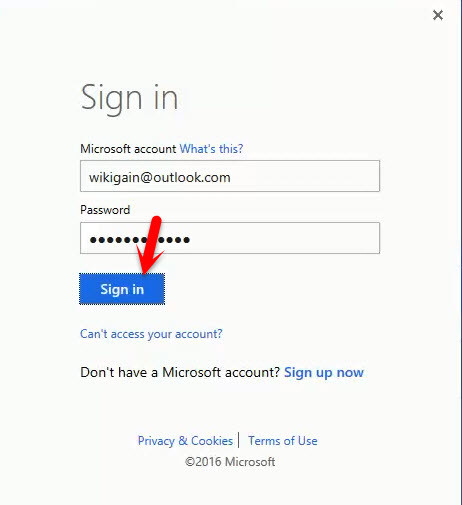Sign in to Microsoft Account