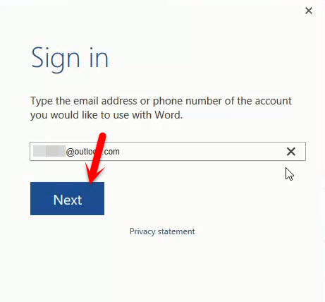 Sign in to Outlook