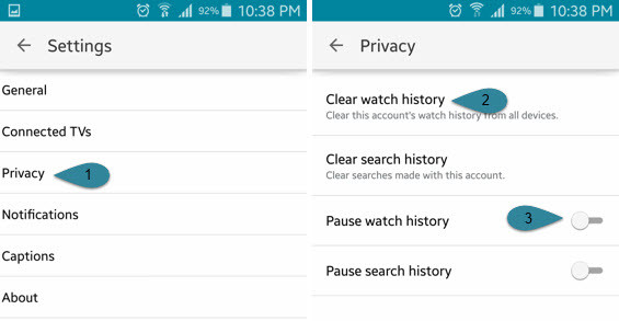 Clear Watch History
