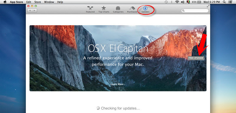 Upgrade Mac OS Yosemite to El Capitan