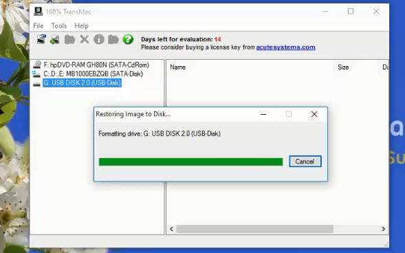Restoring OSX File into USB Flash