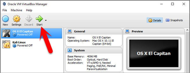Installing Mac OS X El Capitan 10.11 on VirtualBox