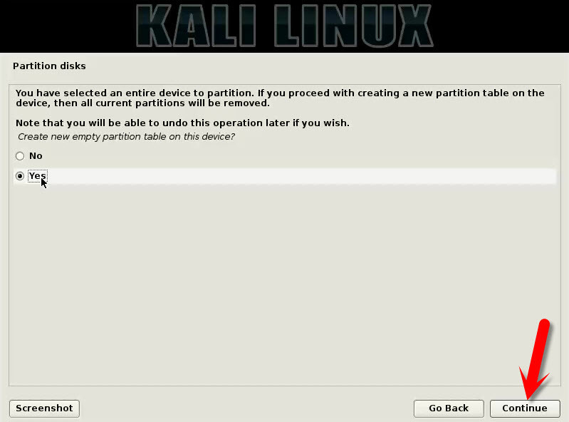 Create New Partition for Kali Linux