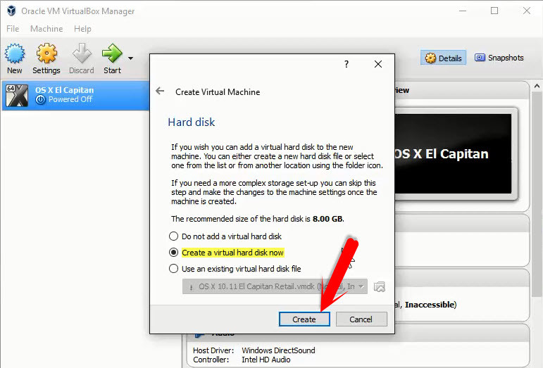 Create a New Virtual Hard Disk Now