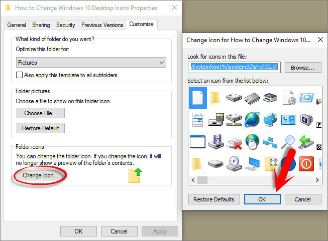 Change Folder icon in Windows 10