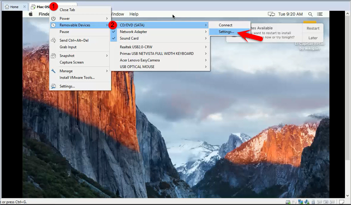 How to Install VMware Tools on Mac OS X El Capitan?