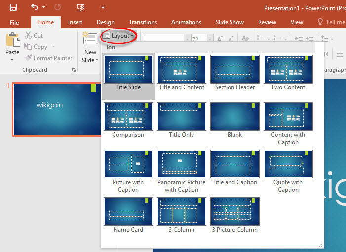 PowerPoint 2016 Slide Group