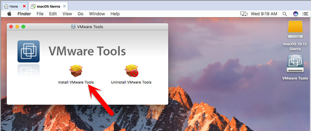How to Install VMware Tools on macOS Sierra?