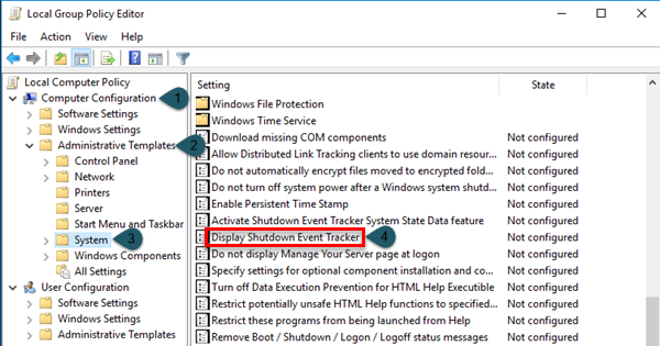 Display Shutdown Event Tracker