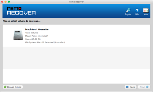 Select disk to recover