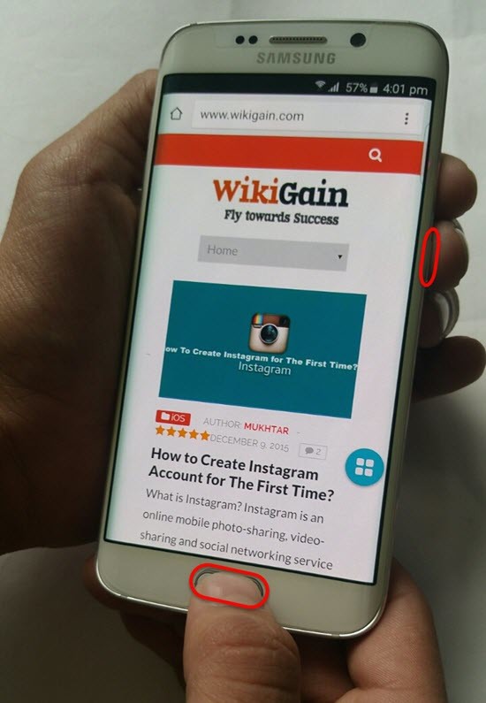 Take Screenshot via Shortcut button