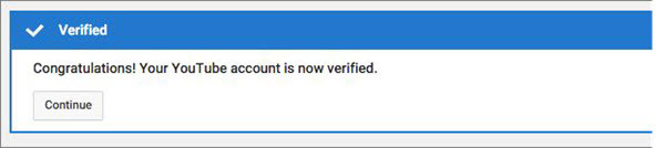 YouTube Channel verified