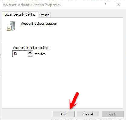 Configure Account Lockout Policy in Windows Server 2016 - 81