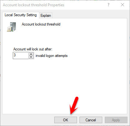 Account Lockout Threshold