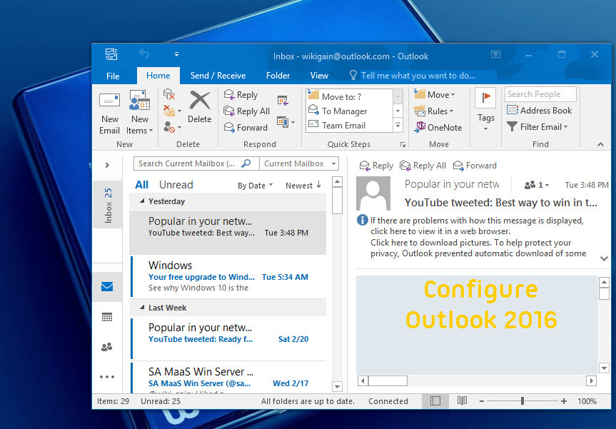 configuring outlook on mac