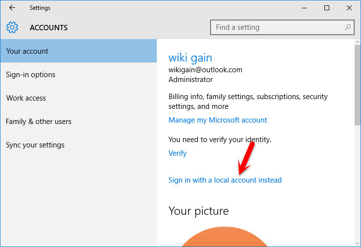 how to find outlook account settings windows 8