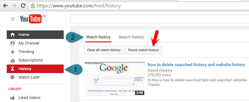 Clear YouTube Watch History