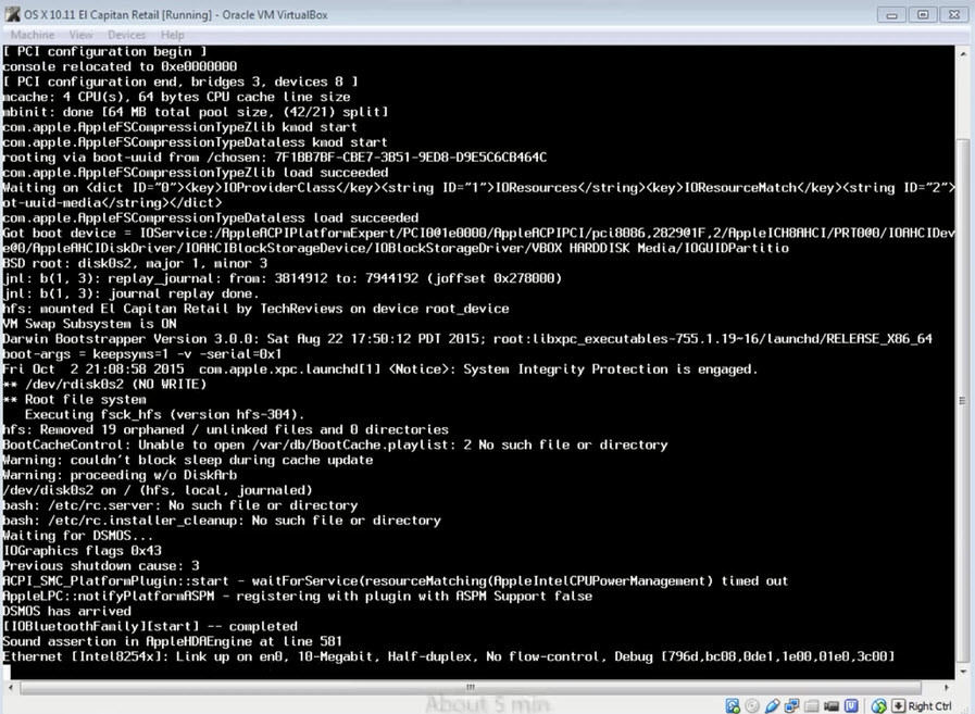 Installing OS X El Capitan on VirtualBox