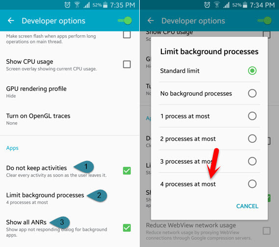 Limit Background Processes