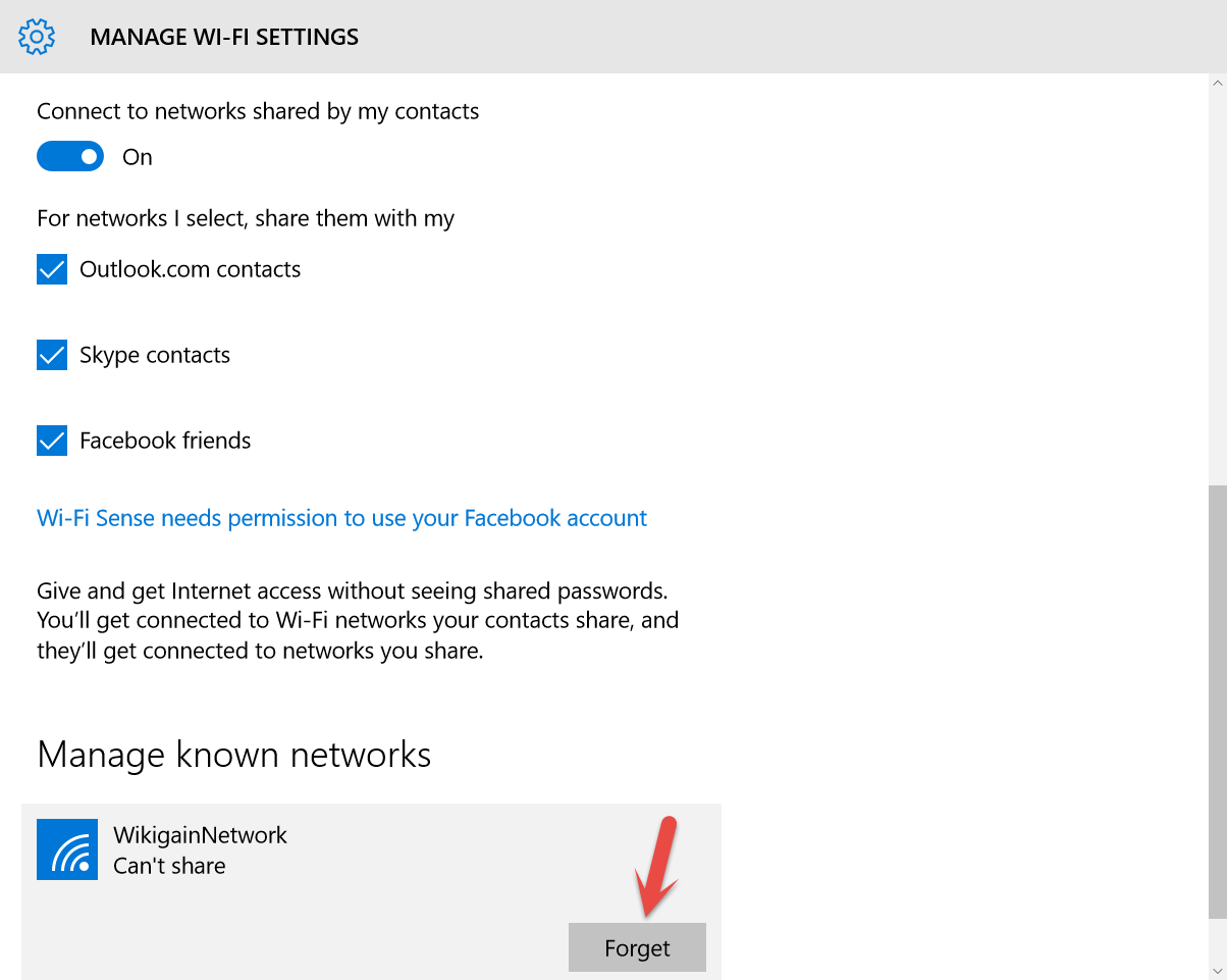 Manage Known Networks
