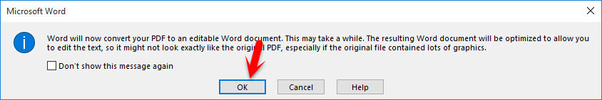 Open and Edit PDF Document in Word 2016   Wikigain - 80