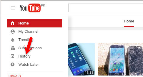 YouTube Search History