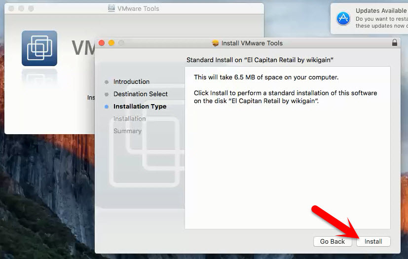 how to install os x el capitan on vmware