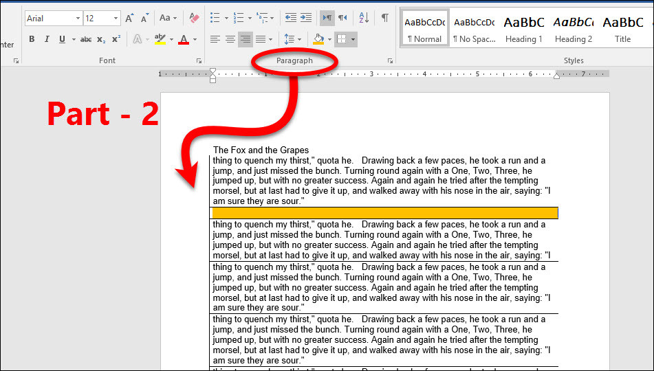 how to apply first line indent in word 2016