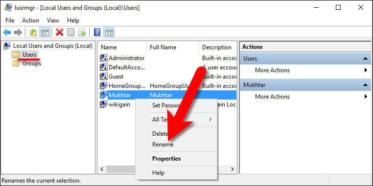 Change User Name With Local Users And Groups