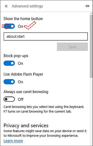 Click On Show The Home Button