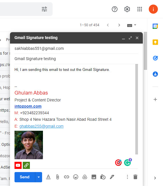 Gmail Singature Has Been Added