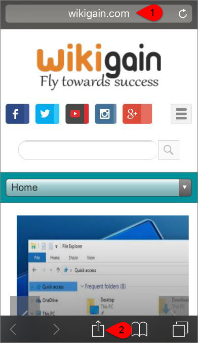 Tap On Share Button