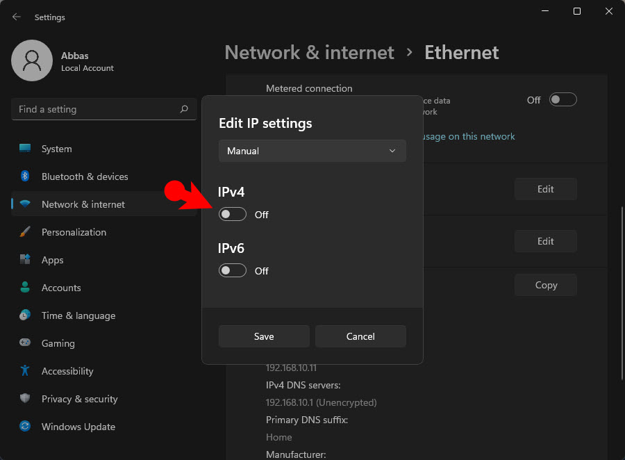 Weisen Sie eine statische IP-Adresse zu