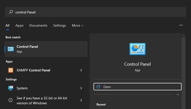 Open Control Panel 3