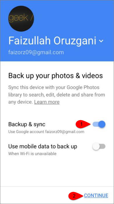 Backup Photos Videos