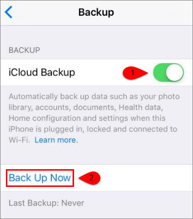 Back Up Now