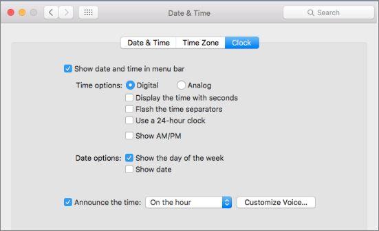 How To Change Mac Clock