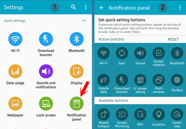 Customize the notification panel