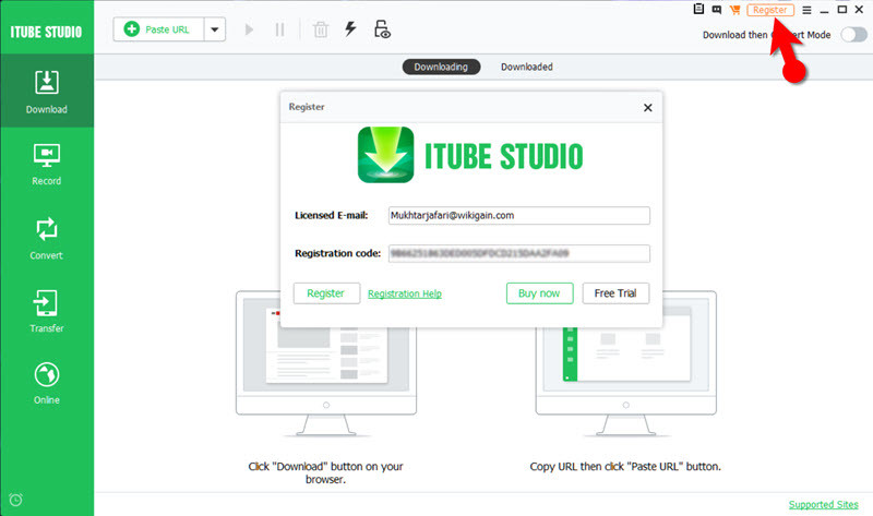 Register Itube