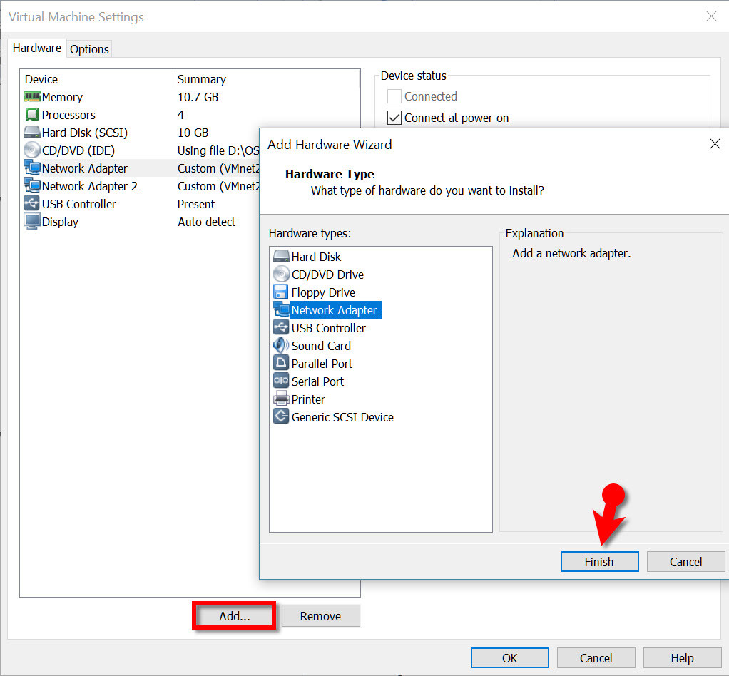 Attach Network Adapter