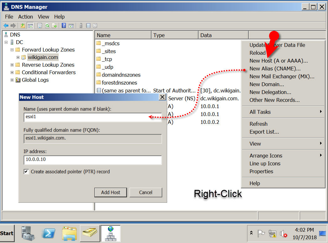 Create Dns New Host