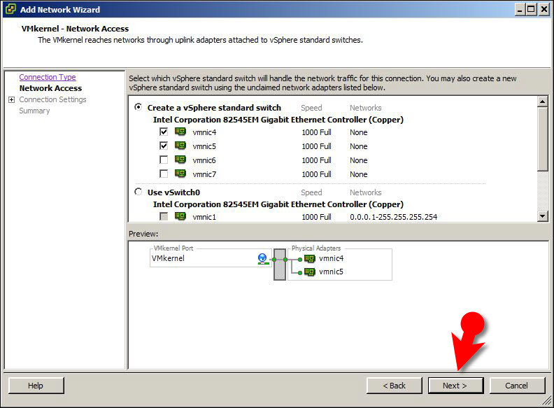 Create Vsphere Standard Switch