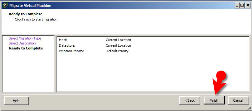 Migrate Virtual Machine Complete